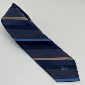 John Weitz Striped Silk Blue Tan Necktie